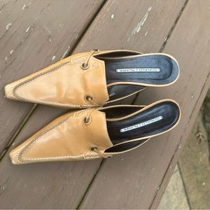 Donald J. Pliner Lyla Camel Leather Mule Slides